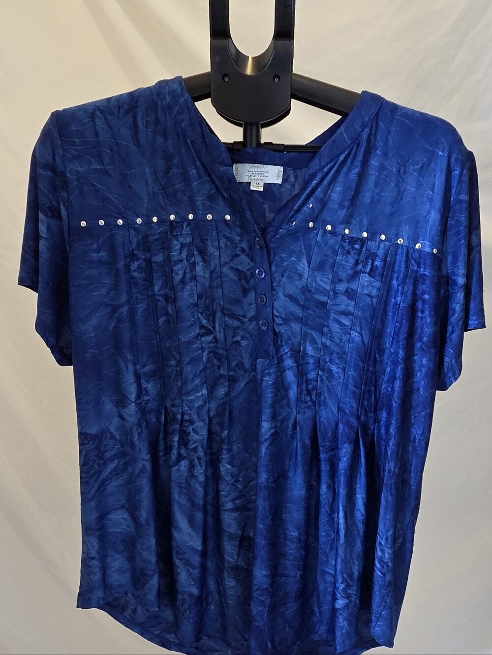 Shannon Ford New York Blue Blouse In  Size 1X